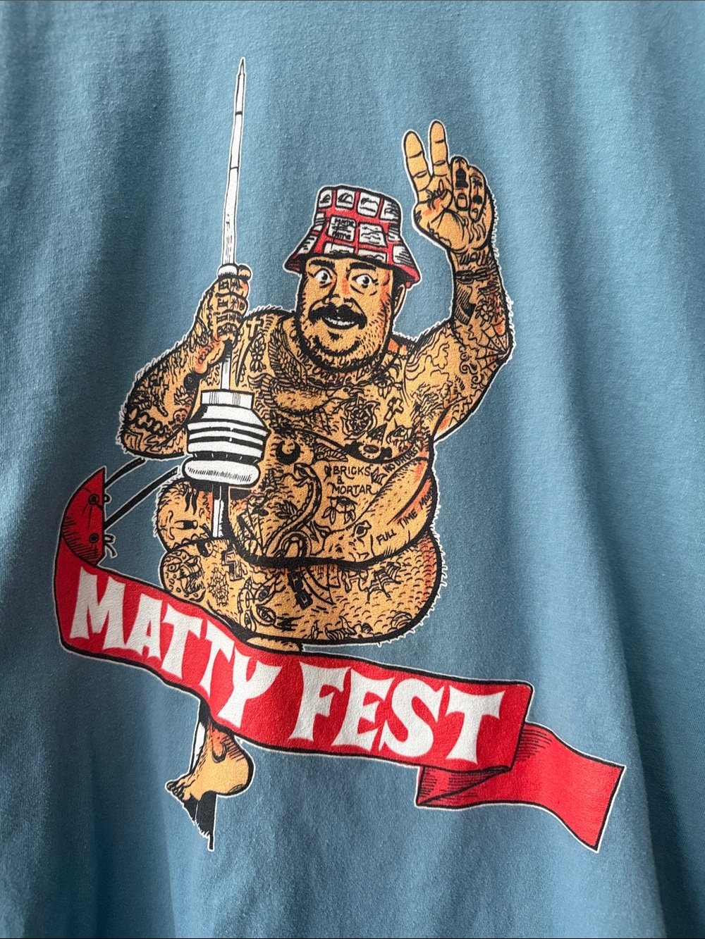 Matty Fest Graphic Tshirt- Light Blue 3XL